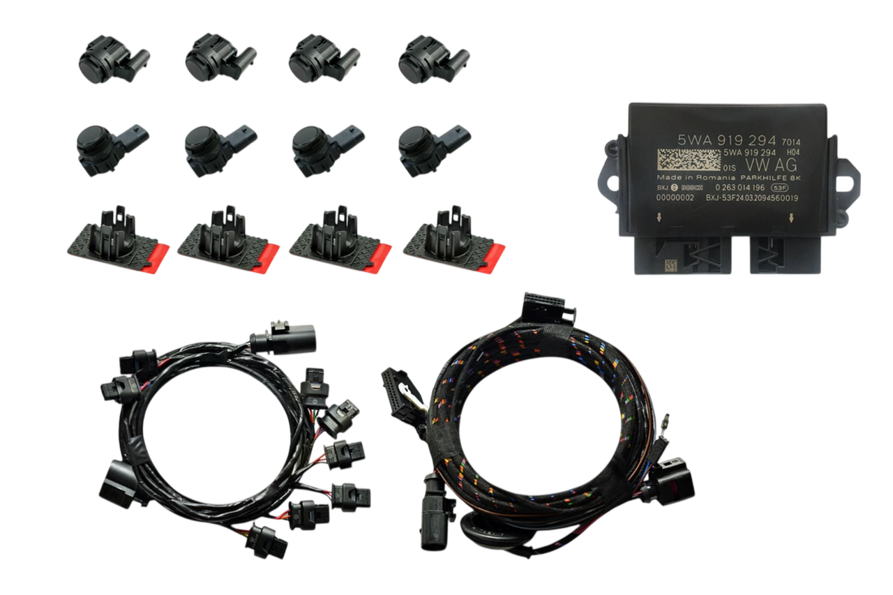 Genuine Volkswagen OEM Retrofit Kit - OPS Parking Sensors – Front + Rear - Golf 8 CD