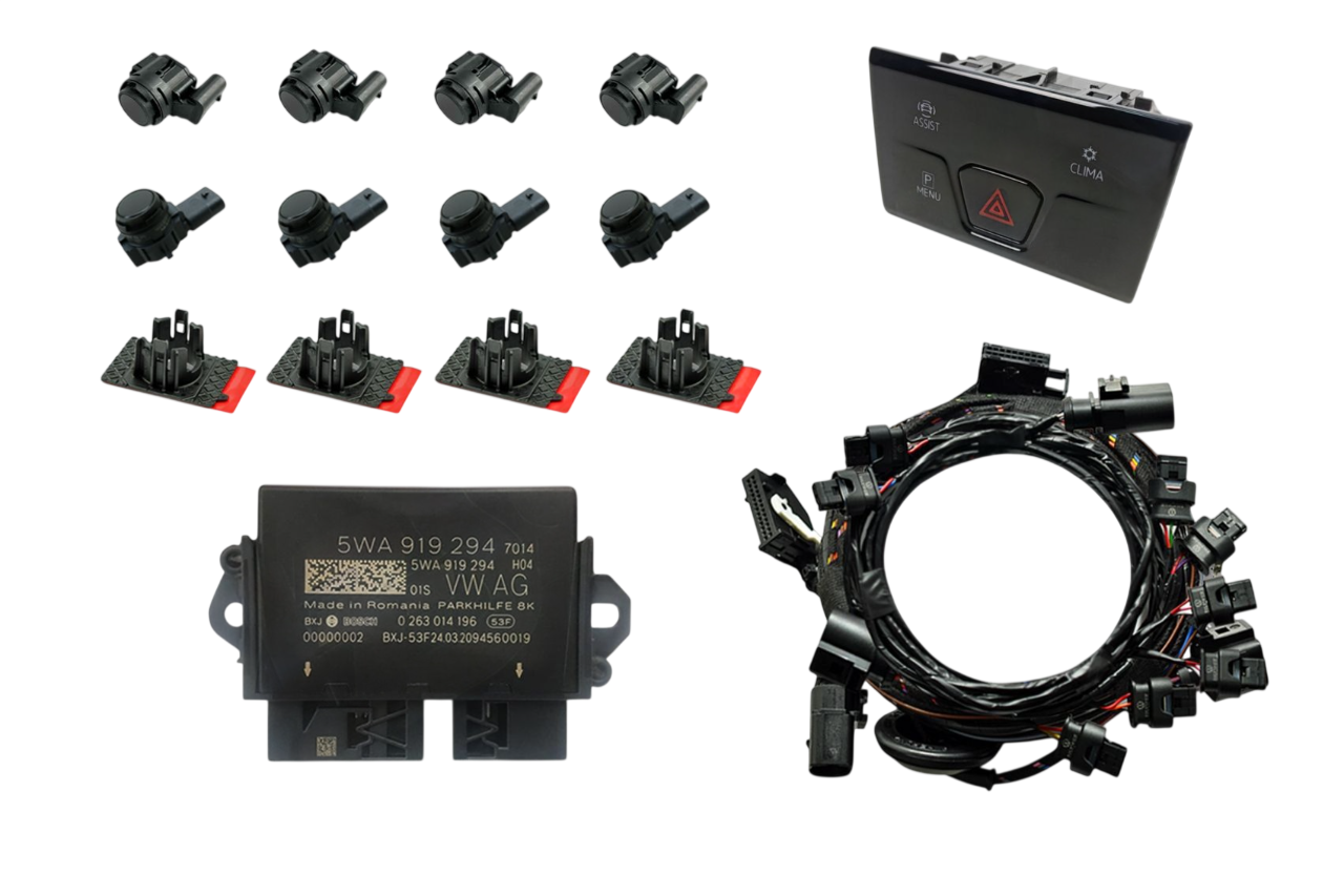 Genuine Volkswagen OEM Retrofit Kit - OPS Parking Sensors – Front + Rear - Golf 8 CD