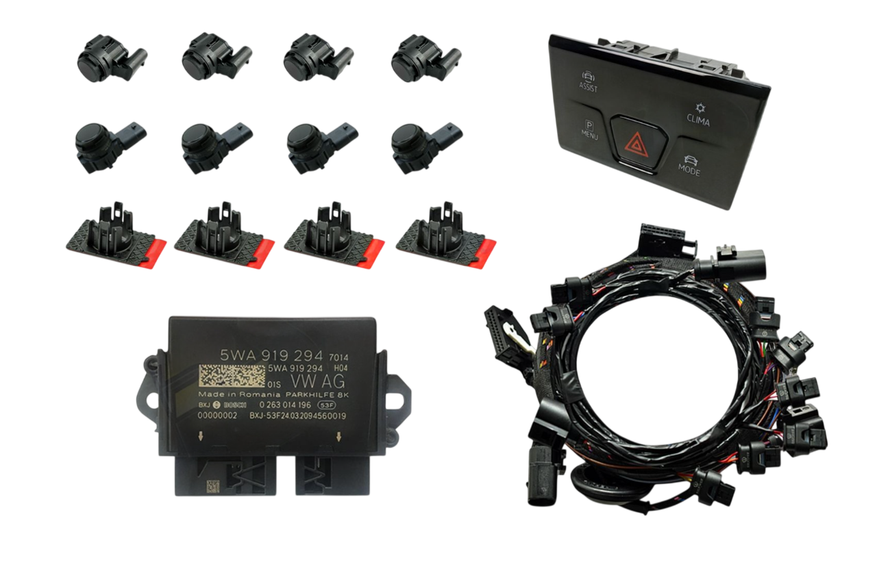 Genuine Volkswagen OEM Retrofit Kit - OPS Parking Sensors – Front + Rear - Golf 8 CD